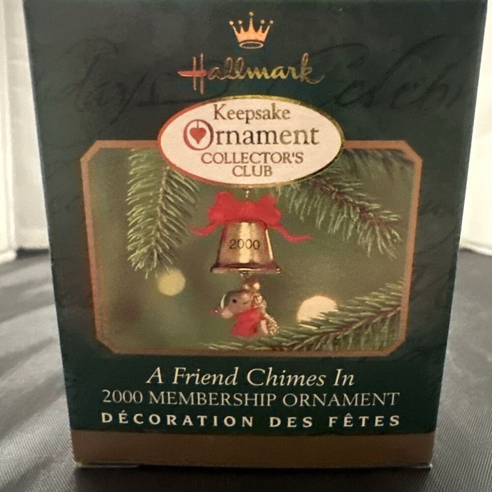 NEW HALLMARK KEEPSAKE 2000 A FRIEND CHIMES IN MINIATURE CHRISTMAS ORNAMENT